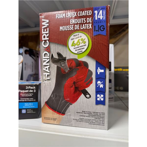 Foam latex coated large gloves