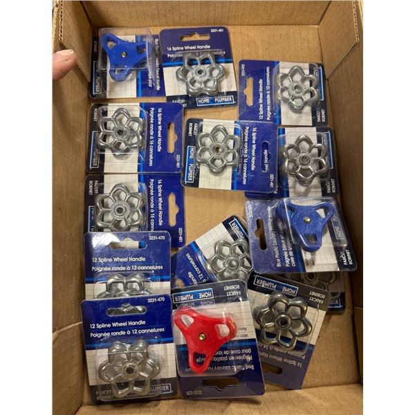Wheel handles for irrigation faucet items