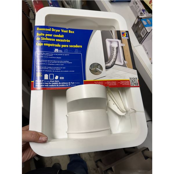 Recessed dryer vent box