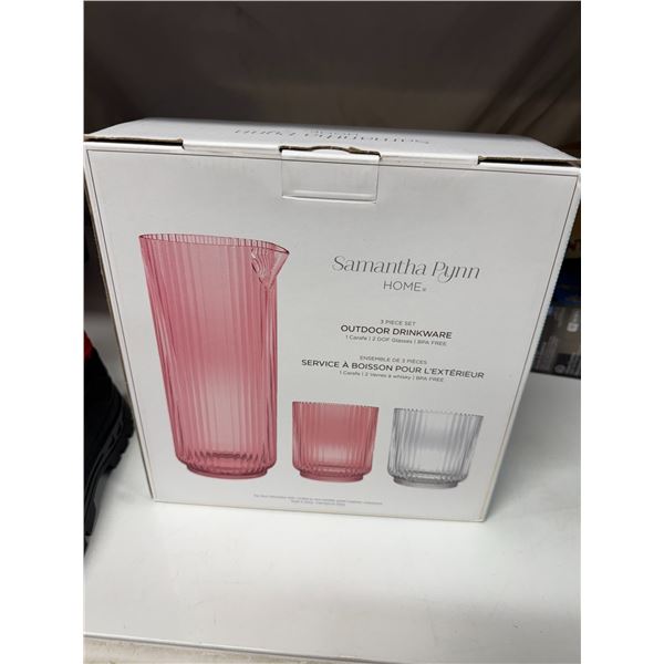 Samantha PINN Home three-piece said outdoor drinkware