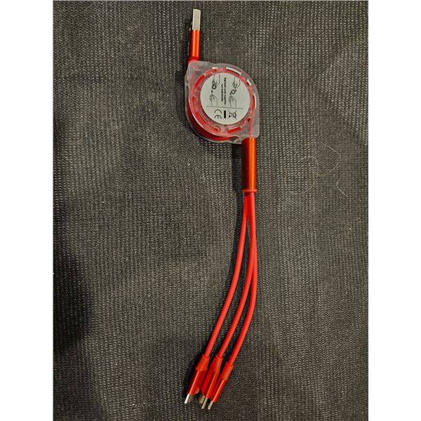 3 in 1 retractable cord - Red