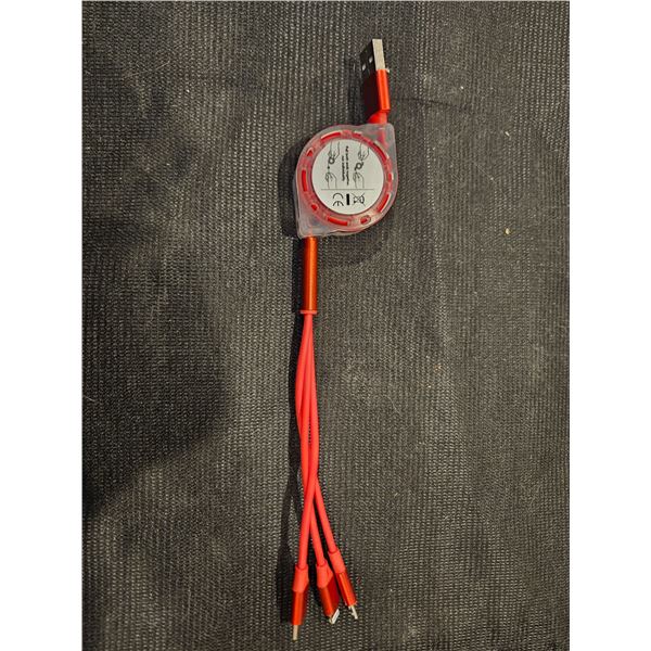 3 in 1 retractable cord - Red