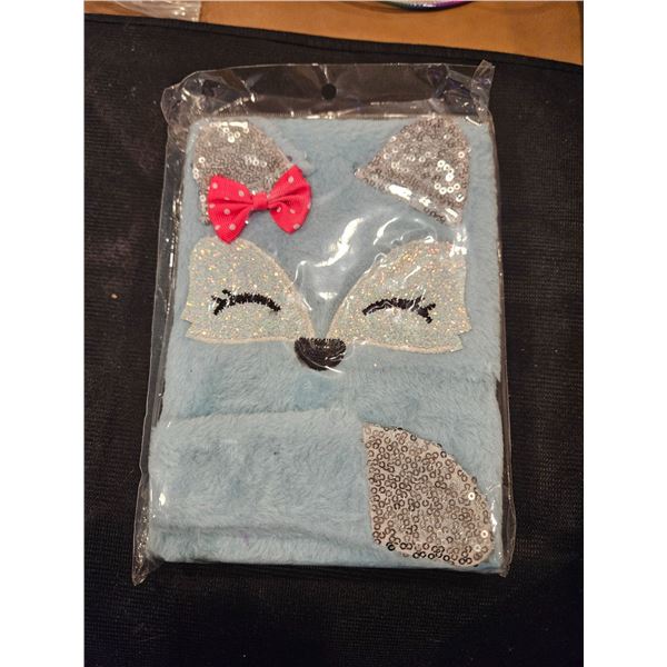 Fuzzy notebook- Blue Fox
