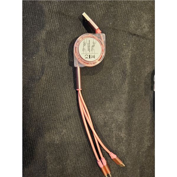3 in 1 retractable cord - Gold
