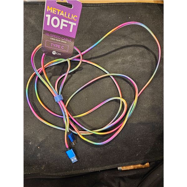 10ft type C cord- RAinbow
