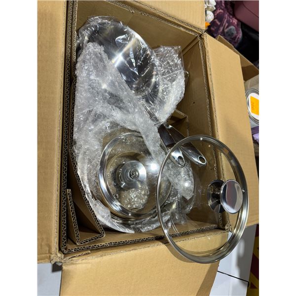 Michelangelo stainless steel sauce pan set with lids one quart and 2 quart and 3 quart stainless ste