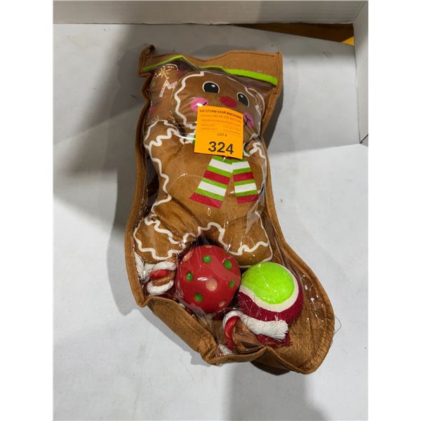 5 piece dog toy, stocking
