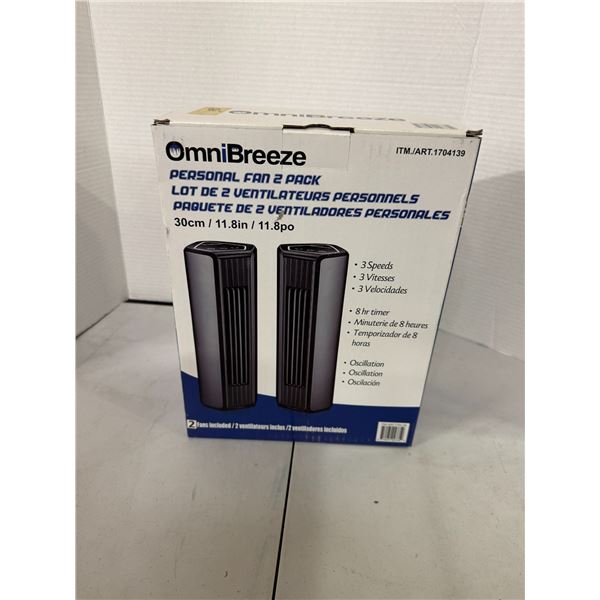 Omni breeze Personal fan 2 pack
