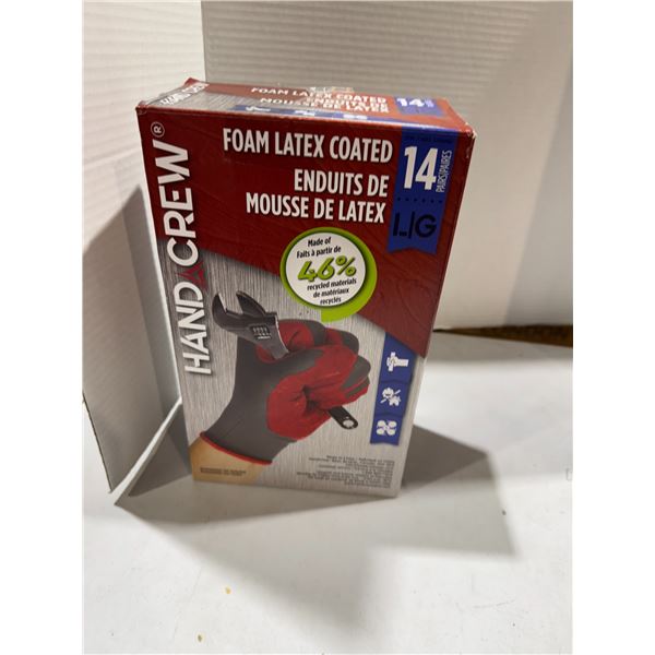 Foam latex coated gloves, size large