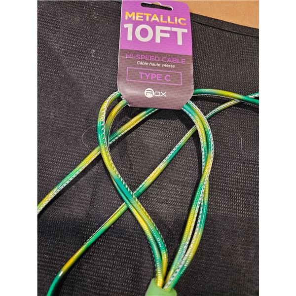10ft type C cord- Yellow/Green