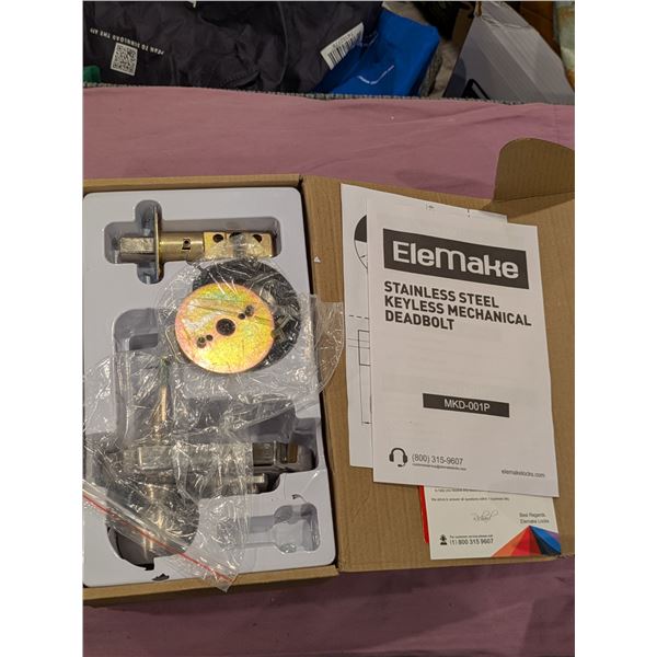 Stainless steel keyless mechanical deadbolt