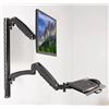 Image 1 : Single 13" to 27" Monitor Sit to Stand Wall Mount Workstation