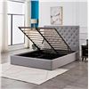 Image 2 : Brand New  Hydraulic Storage Bed king Size - Grey (Retail $1200)