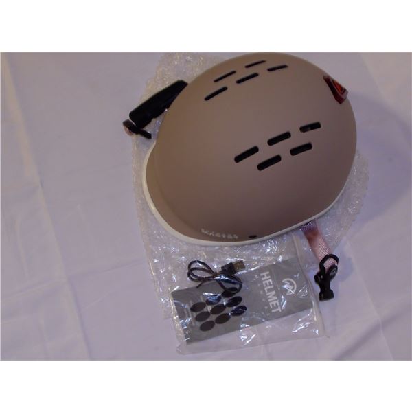 Outdoor Master Bike Helmet With Hazard Light - Brown