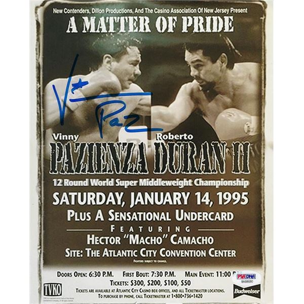 Boxer Vinny Paz signed photo. PSA