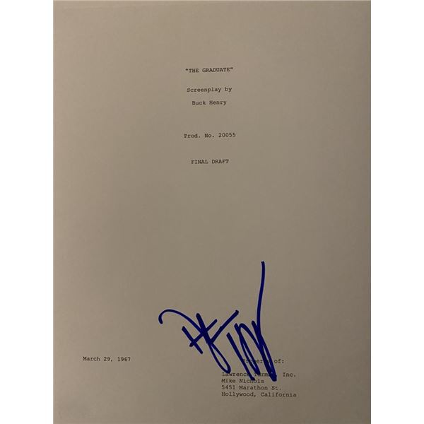 The Graduate Dustin Hoffman signed movie script