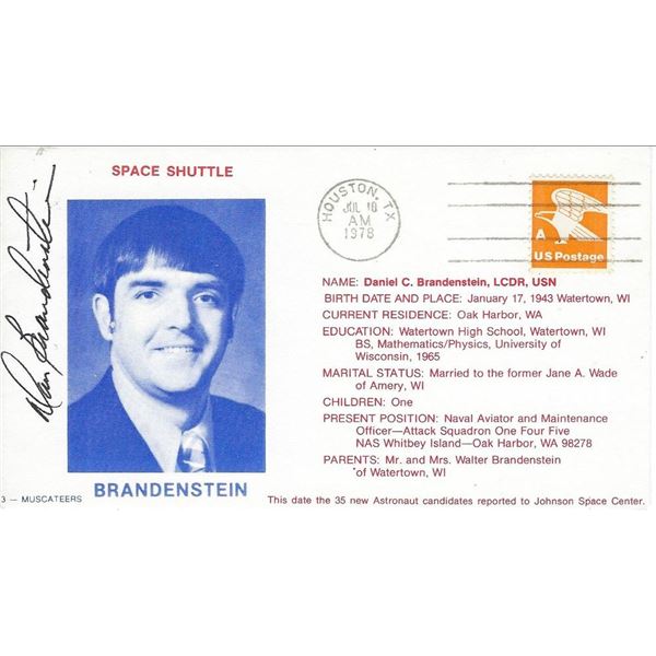 Astronaut Daniel Brandenstein signed 1978 Space Shuttle commemorative First Day Cover