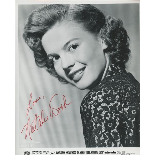 Natalie Wood signed "Rebel Without a Cause"  movie photo. GFA Authenticated