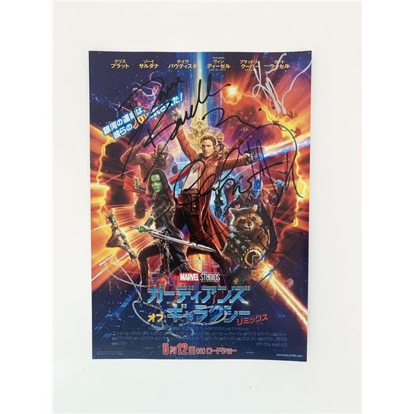 Guardians of the Galaxy cast signed Japanese mini poster