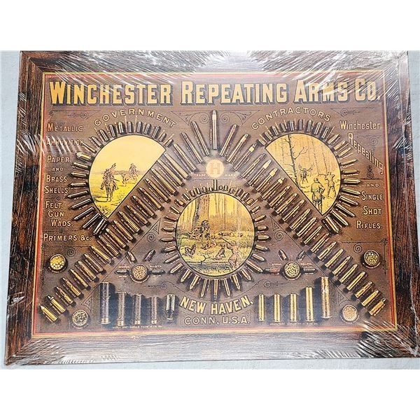 Winchester Firearms Tin Sign - NEW - 16 x 13 Inch