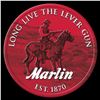 Image 1 : Marlin Firearms Round Tin Sign 12 inch NEW