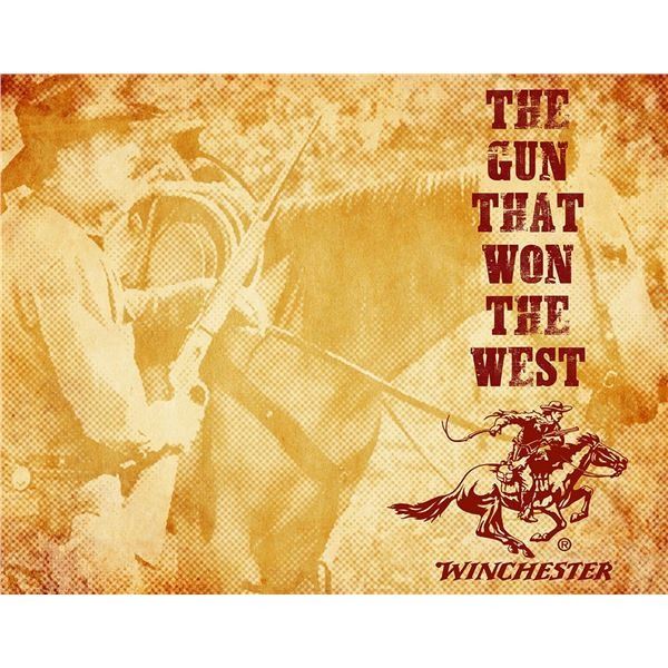 Winchester Gun That Won the West Tin Sign - NEW - 16 x 13 Inch