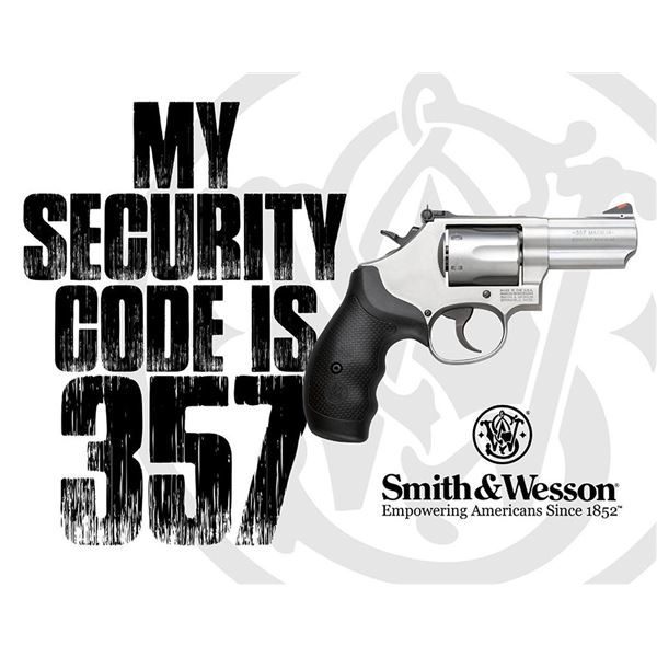 357 Magnum S&W Security Tin Sign 16 x 13 NEW