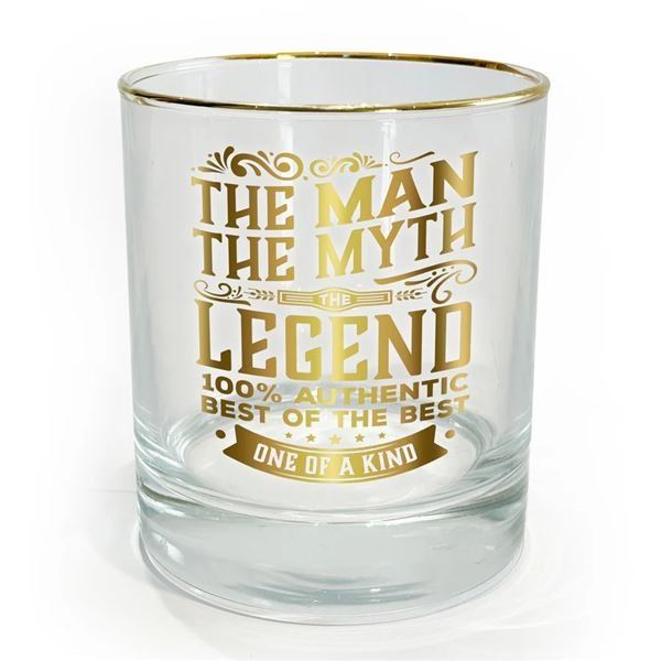 Legends of The World 8 oz Drinks Glass - The MAN The MYTH - NEW