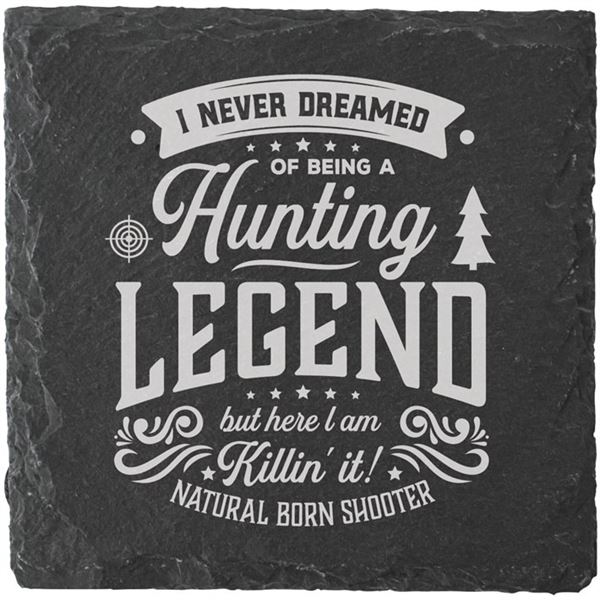 Slate Coaster Hunting Legend - NEW 4 inch Stone