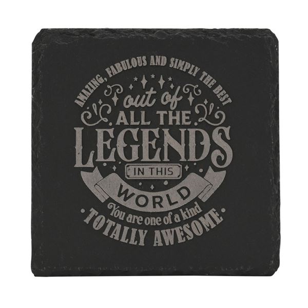 Slate Coaster Awesome Legend - NEW 4 inch Stone
