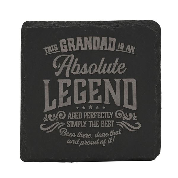 Slate Coaster GRANDPA Legend - NEW 4 inch Stone
