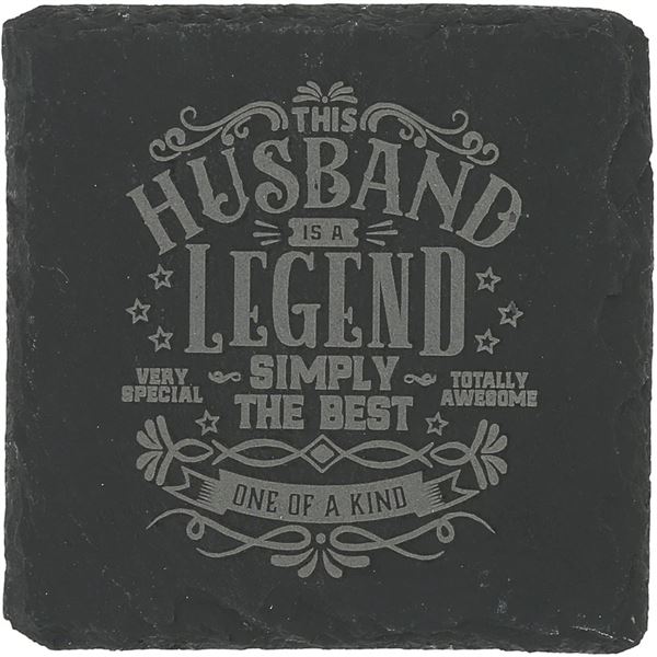 Slate Coaster This HUSBAND - NEW 4 inch Stone