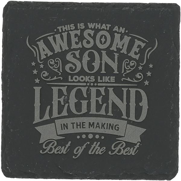 Slate Coaster Awesome SON - NEW 4 inch Stone