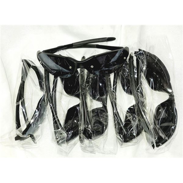 Sunglasses UV400 Black Frame NEW 6 pc Lot
