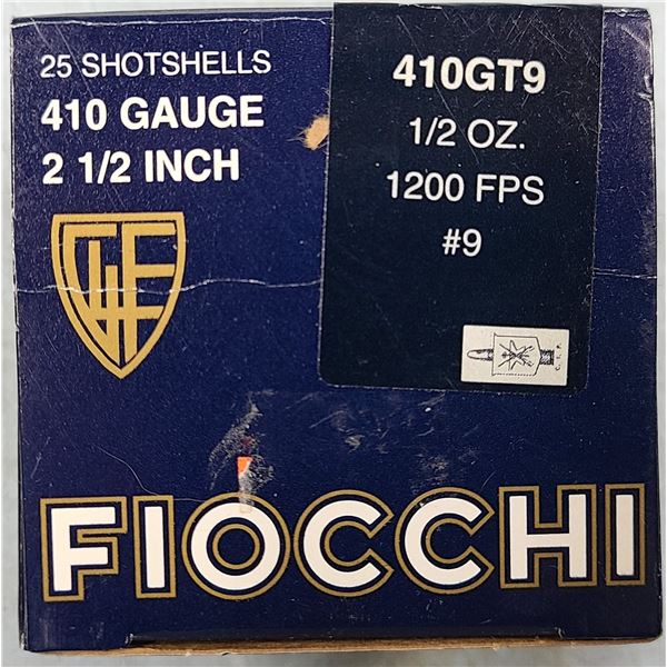 410 ga Fiocchi 2 1/2 in #9 Shot 1200 fps - 25 rds