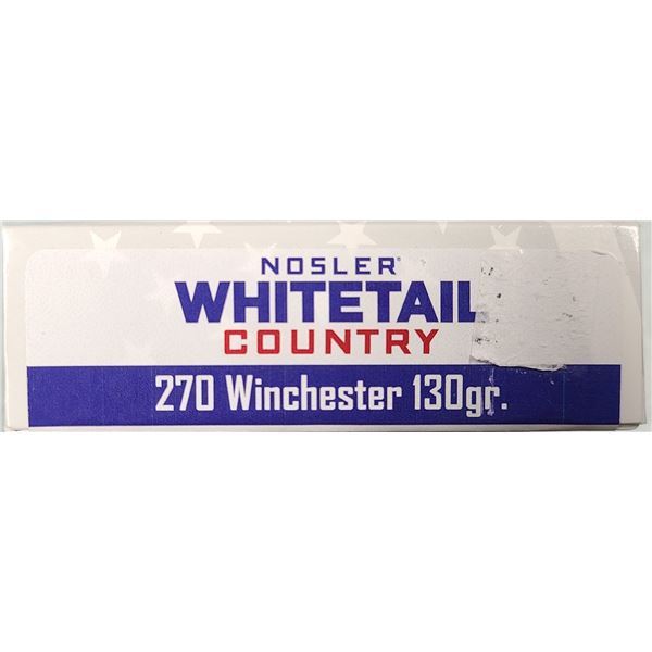270 Win Nosler Whitetail 130 gr Soft Point - 20 rds
