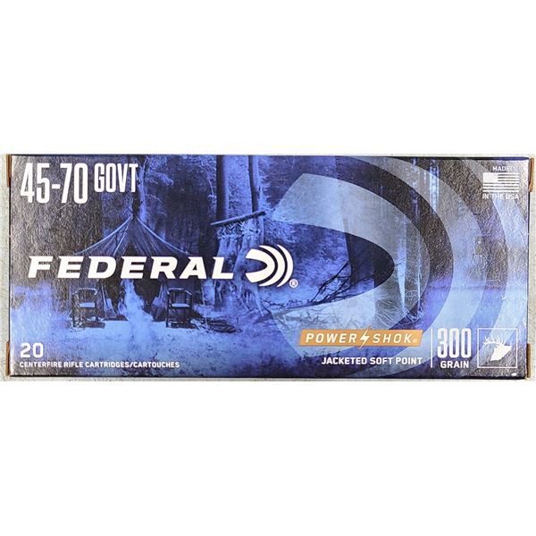 45-70 Govt Federal Power Shok 300 gr Soft Point - 20 rds