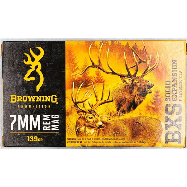 7 mm Rem Mag 139 gr Browning BXS Polymer Tip - 20 rds