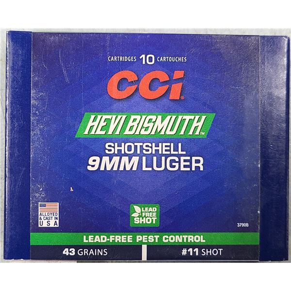 9 mm Luger 43 gr Hevi Bismuth #11 Shotshell - 10 rds Lead Free