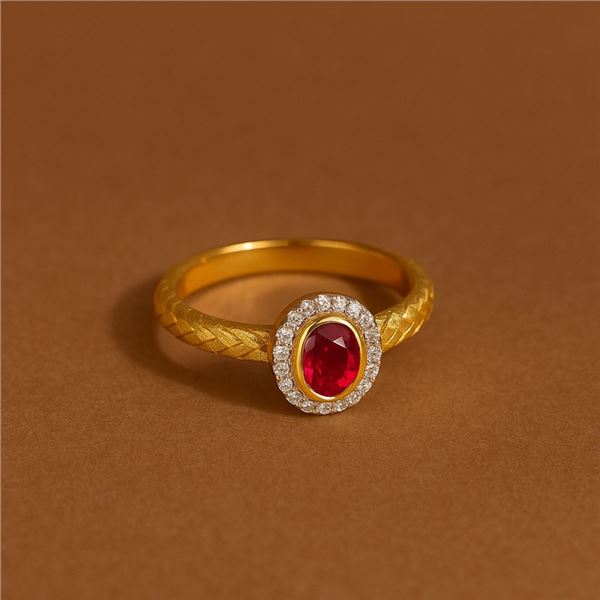 Gold Ring with Ruby Center