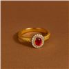 Image 1 : Gold Ring with Ruby Center