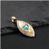 Image 2 : 18K Gold Teardrop Emerald Pendant