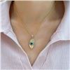 Image 9 : 18K Gold Teardrop Emerald Pendant