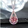 Image 1 : 18K Gold Pink Tourmaline Teardrop Pendant
