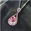 Image 2 : 18K Gold Pink Tourmaline Teardrop Pendant