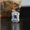 Image 3 : 18K Gold Sapphire and Diamond Pendant