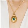 Image 4 : 18K Gold Radiant Emerald Pendant