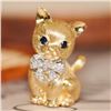 Image 3 : 18K Gold Cat Diamond Pendant
