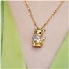 Image 4 : 18K Gold Cat Diamond Pendant