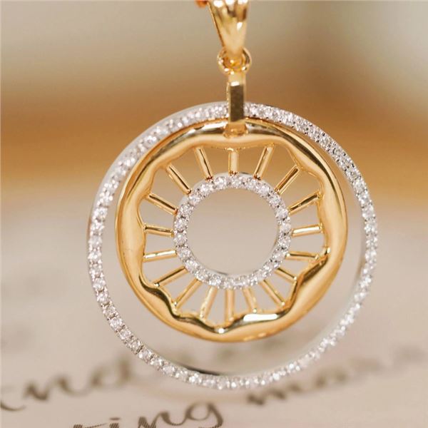 18K Gold Lotus-Root Diamond Pendant